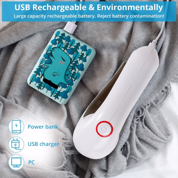 Aparat Pentru Curatat Scame, Par Si Praf, Flippy, Trimmer pentru Diferite Tipuri De Material, Cu Lame Din Otel Inoxidabil, Maner Ergonomic, Incarcare Prin USB, 15x6x9 cm, Alb - imagine 12