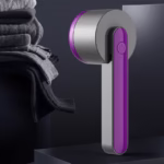 Aparat Pentru Curatat Scame, Par Si Praf, Flippy, Trimmer pentru Diferite Tipuri De Material, Cu Lame Din Otel Inoxidabil, Maner Ergonomic, Incarcare Prin USB, Negru Mov - imagine 3