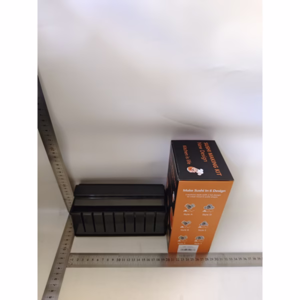 Aparat pentru Sushi, Flippy, Set 7 Accesorii pentru Sushi, Ofera 3 Forme de Design, Rotund, Triunghi, Inimioare, Negru - imagine 5