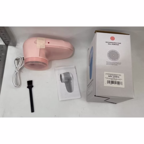 Aparat Scame si Par Haine, Flippy, Electric, USB inclus, Periuta Curatare, pentru Diferite Tesaturi, 13 x 6.8 x 5.8 cm, Roz - imagine 2