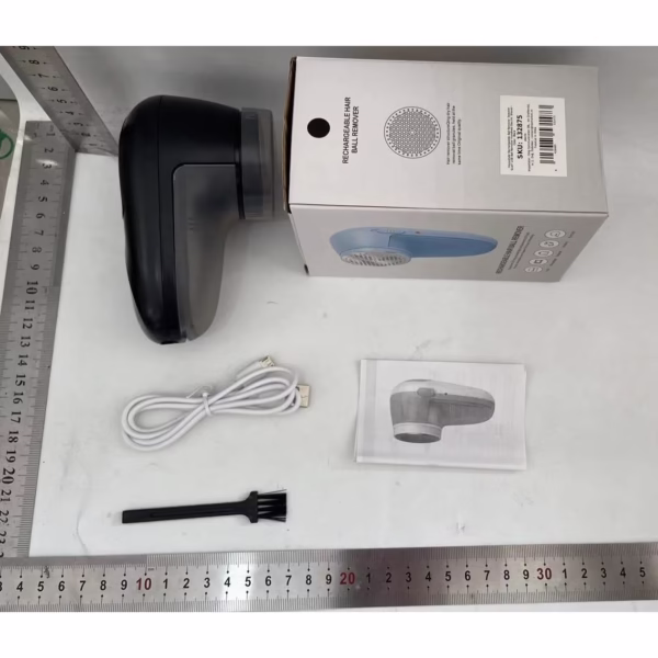 Aparat Scame si Par Haine, Flippy, Electric, USB inclus, Periuta Curatare, pentru Diferite Tesaturi, 13 x 6.8 x 5.8 cm, Negru - imagine 2