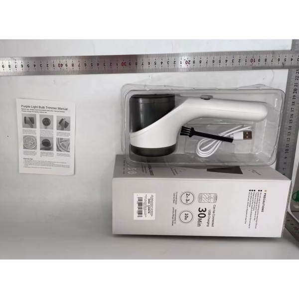Aparat Scame si Par Haine, Flippy, Electric, USB inclus, Periuta Curatare, pentru Diferite Tesaturi, 3 Trepte, 20.5 x 8.8 x 7 cm, Alb - imagine 2