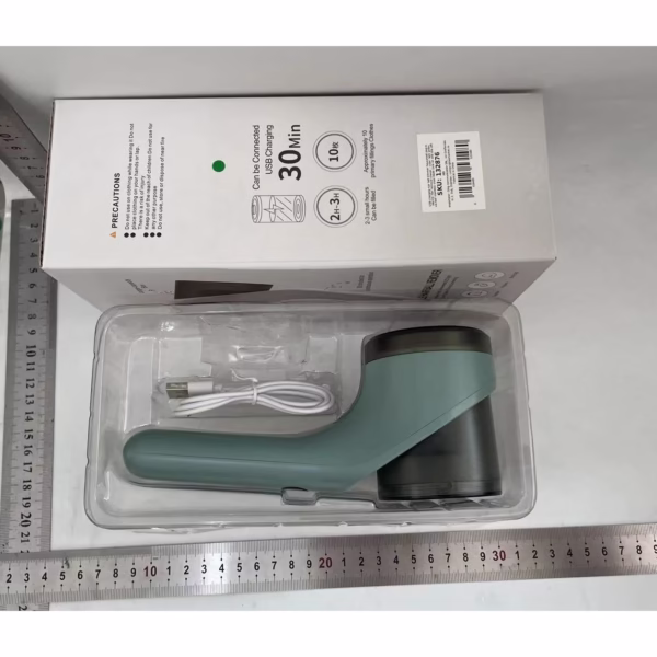 Aparat Scame si Par Haine, Flippy, Electric, USB inclus, Periuta Curatare, pentru Diferite Tesaturi, 3 Trepte, 20.5 x 8.8 x 7 cm, Verde - imagine 2