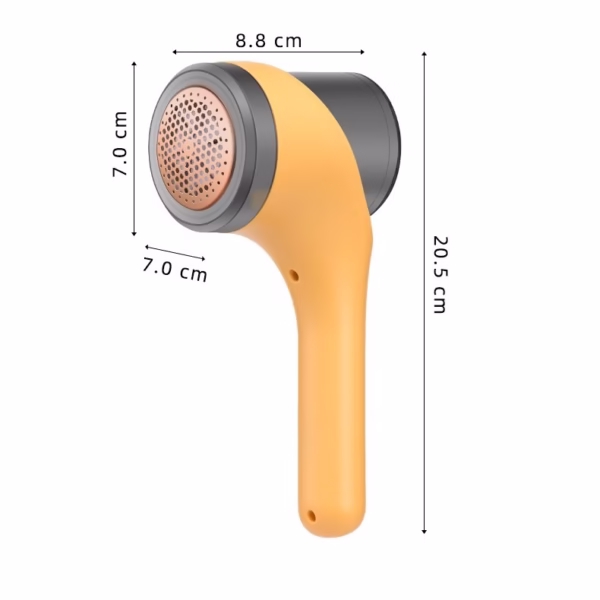 Aparat Scame si Par Haine, Flippy, Electric, USB inclus, Periuta Curatare, pentru Diferite Tesaturi, 3 Trepte, 20.5 x 8.8 x 7 cm, Galben - imagine 3