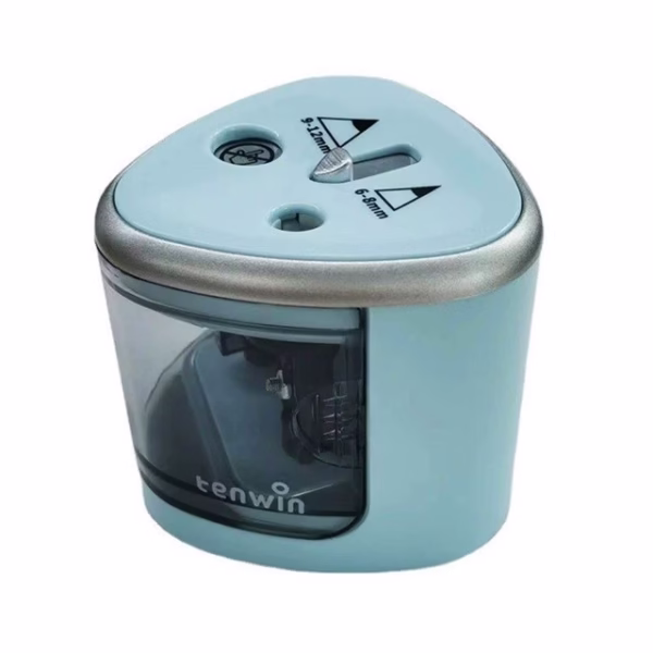 Ascutitoare Electrica cu 2 Gauri, Flippy, Gri, Baterii 4 x AA (neincluse), 7.5 x 7.5 x 7.5 cm, Albastru - imagine 3