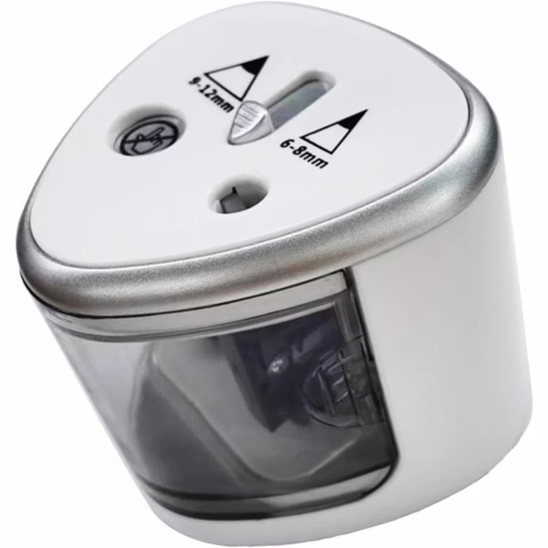 Ascutitoare Electrica cu 2 Gauri, Flippy, Gri, Baterii 4 x AA (neincluse), 7.5 x 7.5 x 7.5 cm, Gri - imagine 6