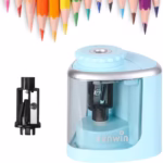 Ascutitoare Electrica Semi-Automata, Flippy, din Plastic, Baterii 2 x AA (neincluse), 6.5 x 6.5 x 7.5 cm, Albastru - imagine 2