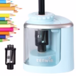 Ascutitoare Electrica Semi-Automata, Flippy, din Plastic, Baterii 2 x AA (neincluse), 6.5 x 6.5 x 7.5 cm, Albastru - imagine 3