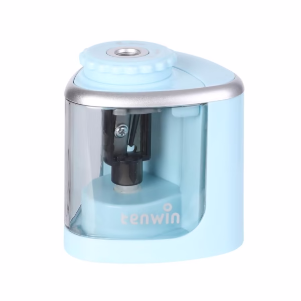Ascutitoare Electrica Semi-Automata, Flippy, din Plastic, Baterii 2 x AA (neincluse), 6.5 x 6.5 x 7.5 cm, Albastru - imagine 4