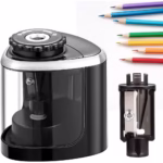 Ascutitoare Electrica Semi-Automata, Flippy, din Plastic, Baterii 2 x AA (neincluse), 6.5 x 6.5 x 7.5 cm, Negru - imagine 2