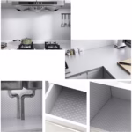 Autocolant de Bucatarie, Flippy, Autoadeziv, Impermeabil, Rezistent la Temperaturi Ridicate, din PVC, 40 x 300 cm, Model Cub 3D, Argintiu - imagine 4