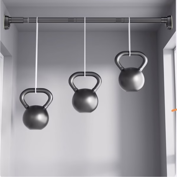 Bara Telescopica Multifunctionala, Flippy, din Otel Inoxidabil si ABS, Utilizare Universala, Extensie 220 - 240 cm, Fara Perforare Perete, Negru - imagine 3