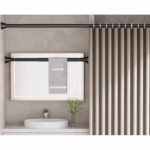 Bara Telescopica Multifunctionala, Flippy, din Otel Inoxidabil, Utilizare Universala, Retractabila 107 - 195 cm, Fara Perforare Perete, Negru - imagine 2