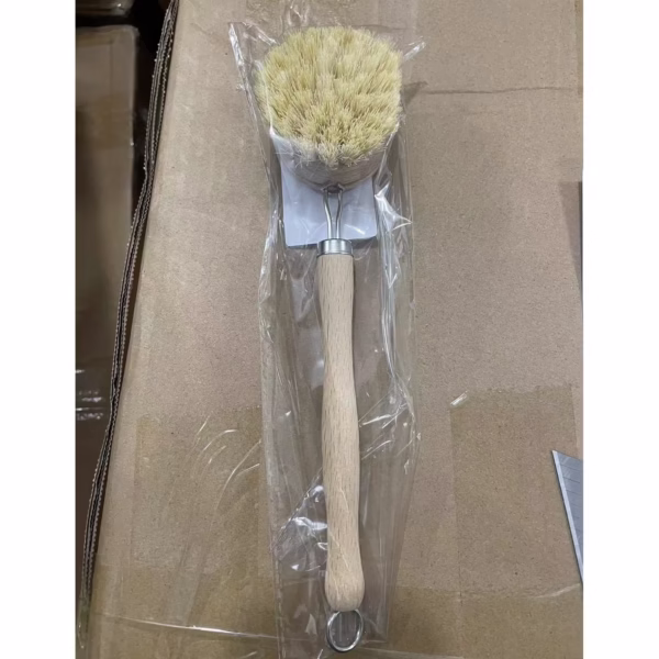 Perie de Curatat Vase si Alimente, Flippy, din Lemn de Fag cu Coada, 24 x 5.8 cm, Perie din Sisal, Crem - imagine 2