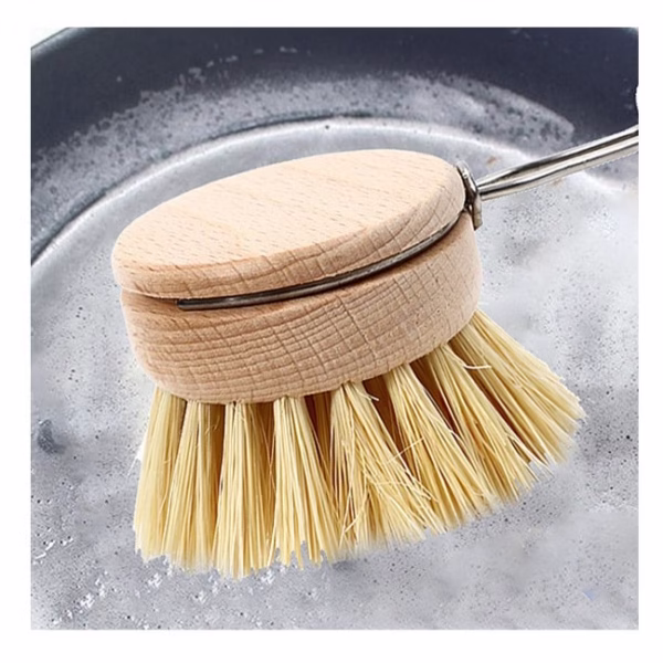 Perie de Curatat Vase si Alimente, Flippy, din Lemn de Fag cu Coada, 24 x 5.8 cm, Perie din Sisal, Crem - imagine 4