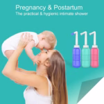 Bideu Portabil pentru Igiena Intima, Flippy, pentru Postpartum/ Postoperator, 450 mL, cu Capac si Husa Galbena, 29.5x7 cm, Culoare Recipient Roz - imagine 10