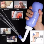 Bideu Portabil pentru Igiena Intima, Flippy, pentru Postpartum/ Postoperator, 450 mL, cu Capac si Husa Galbena, 29.5x7 cm, Culoare Recipient Mov - imagine 13