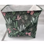 Cutie de Depozitare Pliabila, Flippy, Impermeabila, cu Snur, Capacitate 100 L, cu Manere, 50x50x40cm, Model Frunze, Verde - imagine 6