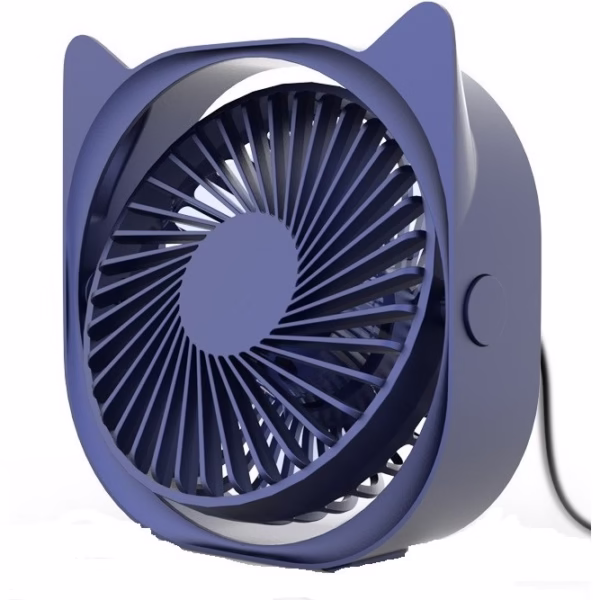 blue-creative-desktop-mini-cute-plug-usb-small-electric-fan-main-63fcca4dc2aff Mini ventilator pentru birou cu usb, Flippy, rotire 360 grade, 3 viteze, 13.5 x 12,8 cm, Albastru - imagine 1