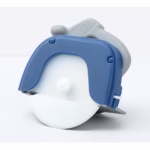 Cutit circular pentru pizza Flippy, 11.5 x 12.5 cm, otel inoxidabil si plastic, capc protectie lama, albastru - imagine 3