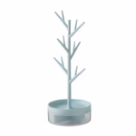 Cutie de Bijuterii, Flippy, Rotativa, cu Suport Tip Ramura, 36.5 x 14 cm, din ABS+PP, Albastru - imagine 8