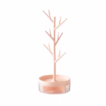 Cutie de Bijuterii, Flippy, Rotativa, cu Suport Tip Ramura, 36.5 x 14 cm, din ABS+PP, Roz - imagine 7