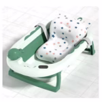 Cada de Baie, Flippy, pentru Copii 0 luni - 6 Ani, cu Termometru, Pliabila, Perna Suport Inclusa, din Plastic, 81.5 x 49 x 21.5 cm, Verde - imagine 3