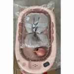 Cada de Baie, Flippy, pentru Copii 0 luni - 6 Ani, cu Termometru, Pliabila, Perna Suport Inclusa, din Plastic, 81.5 x 49 x 21.5 cm, Roz - imagine 5