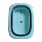Cada Pliabila pentru Baie, Flippy, din PP+TPE, pentru Copii 0-6 Ani, cu Picioare, Suport de Sezut, Scurgere Etans, 80 x 52 x 42 cm, Albastru - imagine 3