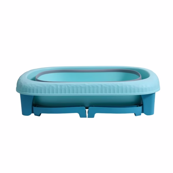 Cada Pliabila pentru Baie, Flippy, din PP+TPE, pentru Copii 0-6 Ani, cu Picioare, Suport de Sezut, Scurgere Etans, 80 x 52 x 42 cm, Albastru - imagine 4