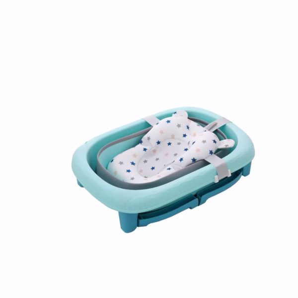 Cada Pliabila pentru Baie, Flippy, din PP+TPE, pentru Copii 0-6 Ani, cu Picioare, Suport de Sezut, Scurgere Etans, 80 x 52 x 42 cm, Albastru - imagine 6