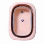 Cada Pliabila pentru Baie, Flippy, din PP+TPE, pentru Copii 0-6 Ani, cu Picioare, Suport de Sezut, Scurgere Etans, 80 x 52 x 42 cm, Portocaliu - imagine 3