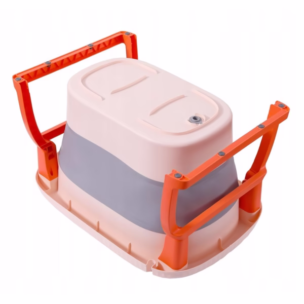 Cada Pliabila pentru Baie, Flippy, din PP+TPE, pentru Copii 0-6 Ani, cu Picioare, Suport de Sezut, Scurgere Etans, 80 x 52 x 42 cm, Portocaliu - imagine 8