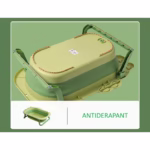 Cada Pliabila pentru Baie, Flippy, din PP+TPR, pentru Copii 0-6 Ani, Model Crocodil, Dop de Scurgere, 80x54x21 cm, Verde - imagine 5