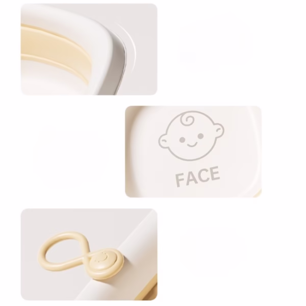 Cada Pliabila pentru Baie pentru Copii, Flippy, Cadita pentru Bebelusi, Model Patrat pentru Fata, Galben, 32x27.5x3.7 cm, 4 L - imagine 8