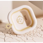 Cada Pliabila pentru Baie pentru Copii, Flippy, Cadita pentru Bebelusi, Model Patrat pentru Fata, Maro, 30x30x3.5 cm, 3.5 L - imagine 5