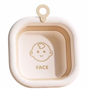 Cada Pliabila pentru Baie pentru Copii, Flippy, Cadita pentru Bebelusi, Model Patrat pentru Fata, Maro, 30x30x3.5 cm, 3.5 L