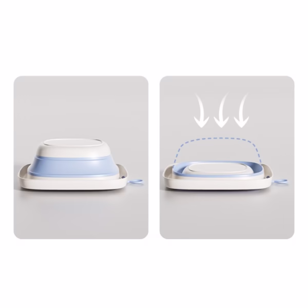 Cada Pliabila pentru Baie pentru Copii, Flippy, Cadita pentru Bebelusi, Model Patrat pentru Fundulet, Albastru, 32x27.5x3.7 cm, 4 L - imagine 4