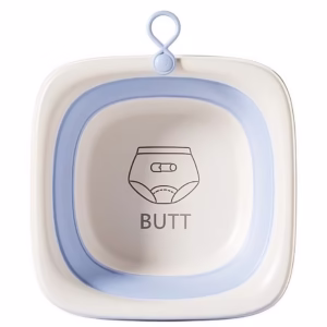 Cada Pliabila pentru Baie pentru Copii, Flippy, Cadita pentru Bebelusi, Model Patrat pentru Fundulet, Albastru, 32x27.5x3.7 cm, 4 L