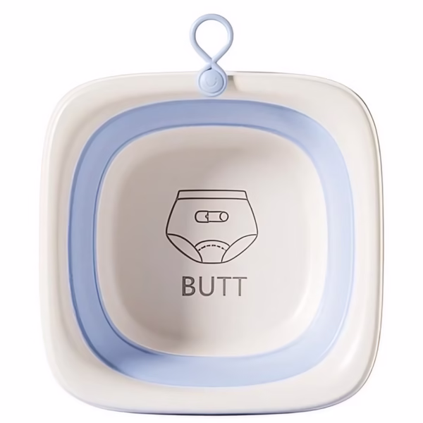 Cada Pliabila pentru Baie pentru Copii, Flippy, Cadita pentru Bebelusi, Model Patrat pentru Fundulet, Albastru, 32x27.5x3.7 cm, 4 L - imagine 1