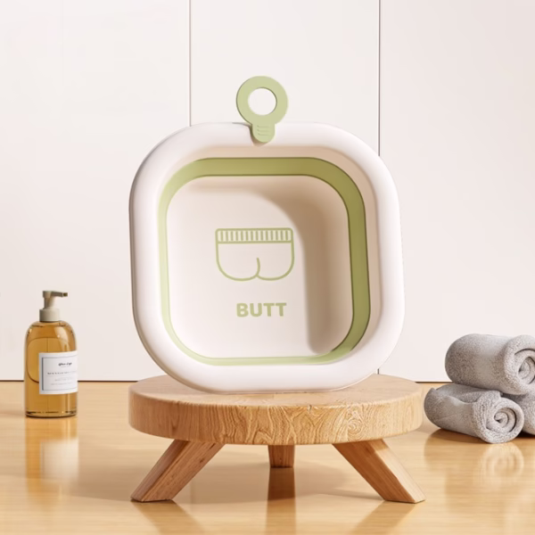 Cada Pliabila pentru Baie pentru Copii, Flippy, Cadita pentru Bebelusi, Model Patrat pentru Fundulet, Verde, 30x30x3.5 cm, 3.5 L - imagine 4