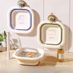 Cada Pliabila pentru Baie pentru Copii, Flippy, Cadita pentru Bebelusi, Model Patrat pentru Fundulet, Verde, 30x30x3.5 cm, 3.5 L - imagine 5