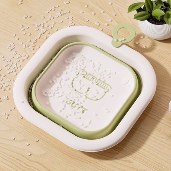 Cada Pliabila pentru Baie pentru Copii, Flippy, Cadita pentru Bebelusi, Model Patrat pentru Fundulet, Verde, 30x30x3.5 cm, 3.5 L - imagine 6