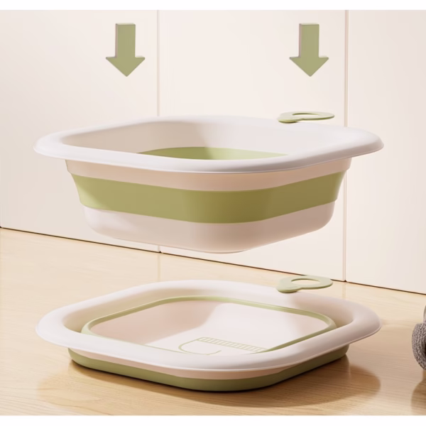 Cada Pliabila pentru Baie pentru Copii, Flippy, Cadita pentru Bebelusi, Model Patrat pentru Fundulet, Verde, 30x30x3.5 cm, 3.5 L - imagine 9