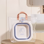 Cada Pliabila pentru Baie pentru Copii, Flippy, Cadita pentru Bebelusi, Model Patrat pentru Picioare, Albastru, 30x30x3.5 cm, 3.5 L - imagine 4