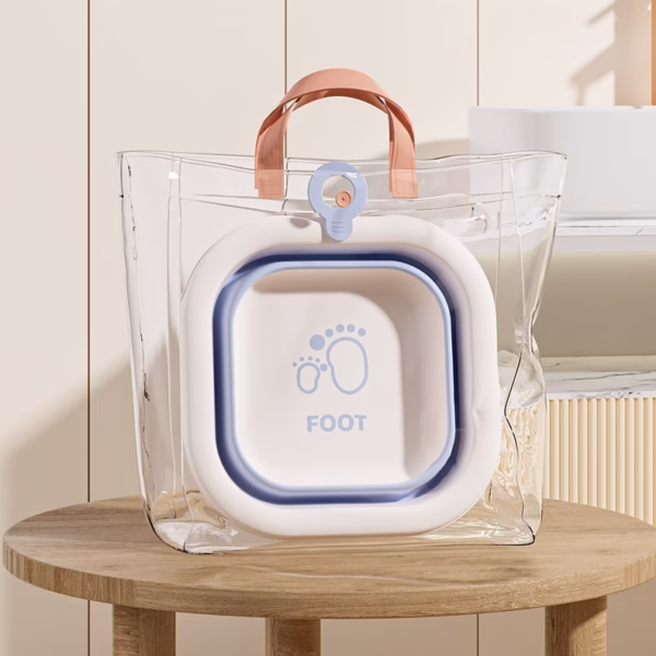 Cada Pliabila pentru Baie pentru Copii, Flippy, Cadita pentru Bebelusi, Model Patrat pentru Picioare, Albastru, 30x30x3.5 cm, 3.5 L - imagine 6