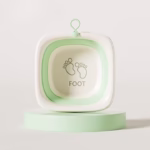 Cada Pliabila pentru Baie pentru Copii, Flippy, Cadita pentru Bebelusi, Model Patrat pentru Picioare, Verde, 32x27.5x3.7 cm, 4 L - imagine 2