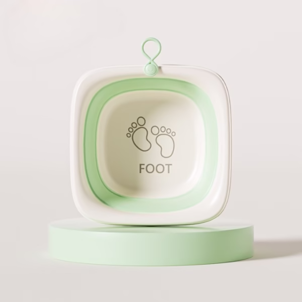 Cada Pliabila pentru Baie pentru Copii, Flippy, Cadita pentru Bebelusi, Model Patrat pentru Picioare, Verde, 32x27.5x3.7 cm, 4 L - imagine 2