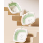 Cada Pliabila pentru Baie pentru Copii, Flippy, Cadita pentru Bebelusi, Model Patrat pentru Picioare, Verde, 32x27.5x3.7 cm, 4 L - imagine 4