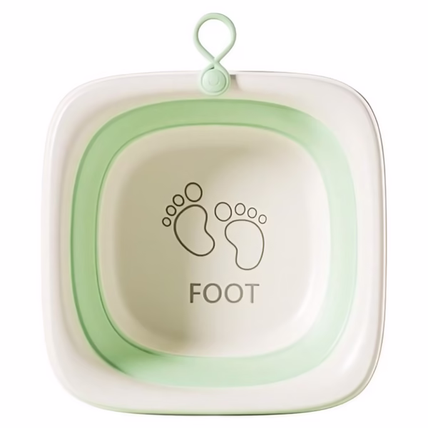 Cada Pliabila pentru Baie pentru Copii, Flippy, Cadita pentru Bebelusi, Model Patrat pentru Picioare, Verde, 32x27.5x3.7 cm, 4 L - imagine 1